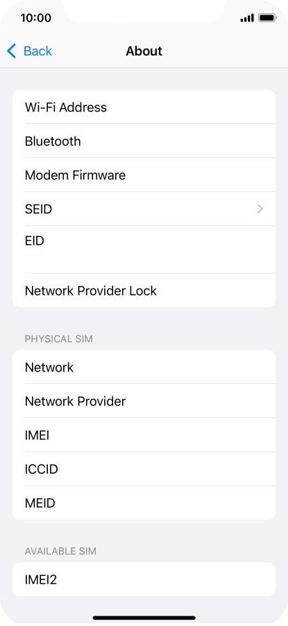 The Network Provider Lock status is displayed next to Network Provider Lock.