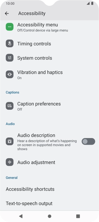 Press Audio and follow the instructions on the screen to select the required settings.