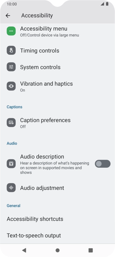 Press Audio and follow the instructions on the screen to select the required settings.