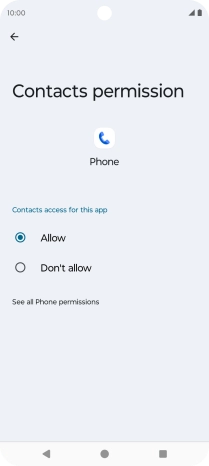Press the required setting.