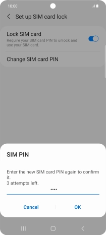 Key in the new PIN again and press OK.