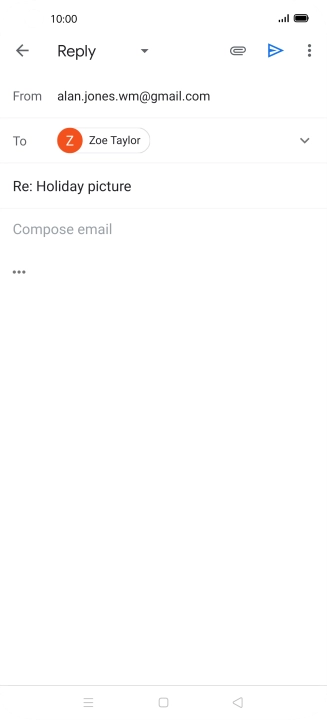 Press the text input field and key in the required text.