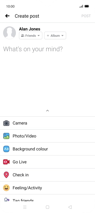 Press the text input field and key in the required text.