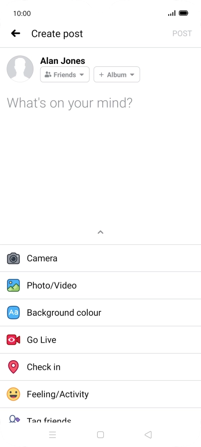 Press the text input field and key in the required text.