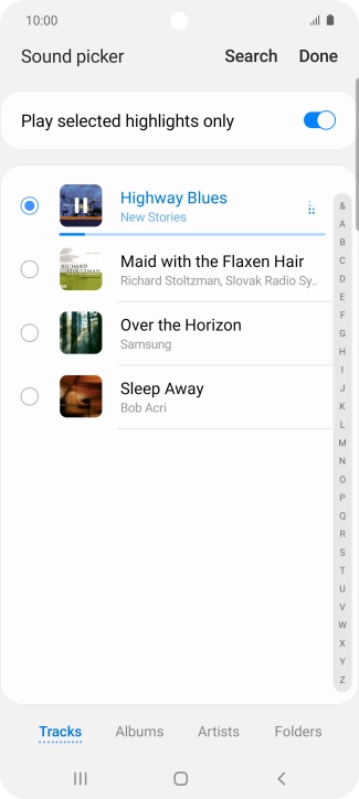 Once you've found a ring tone you like, press Done.