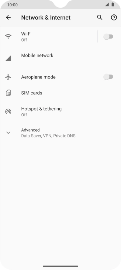 Press Mobile network.