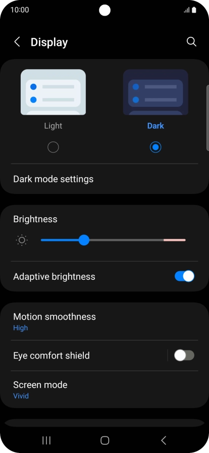 Press Dark mode settings.