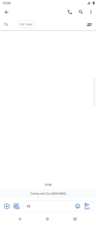 Press the send icon when you've finished your text message.