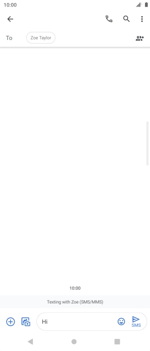 Press the send icon when you've finished your text message.