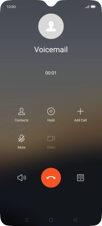Press the end call icon.