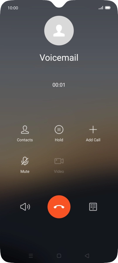 Press the end call icon.