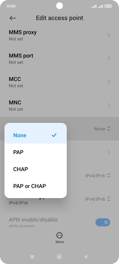 Press None.
