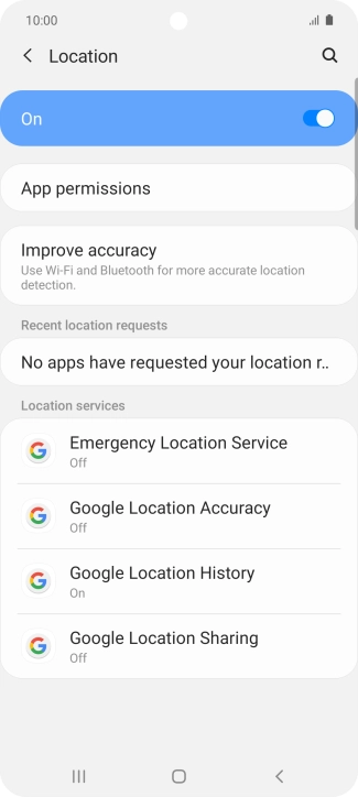 Press Google Location Accuracy.