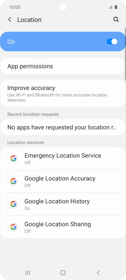 Press Google Location Accuracy.