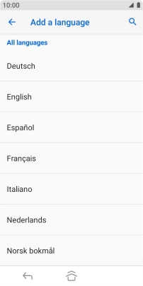 Press the required language to add it to the list of phone languages.