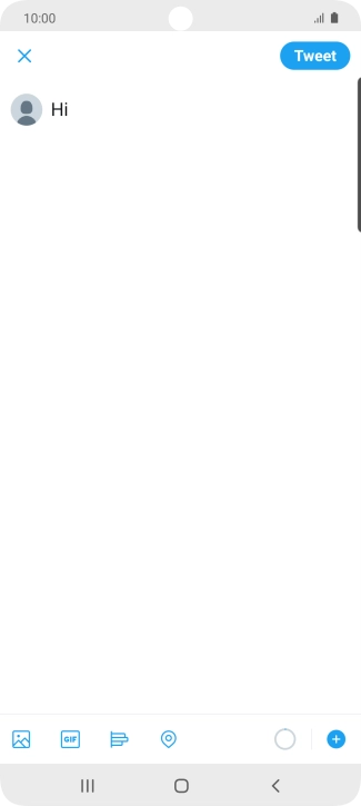 Write the required text and press Tweet.