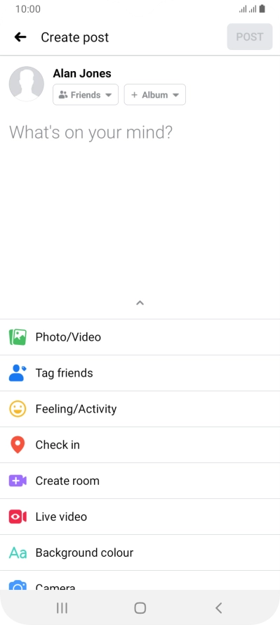 Press the text input field and key in the required text.