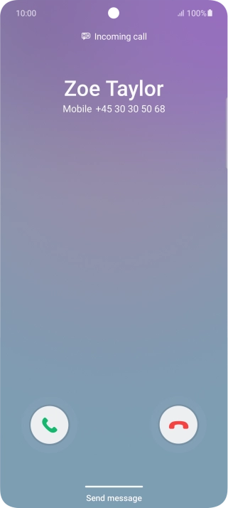 Press and drag the accept call icon right.