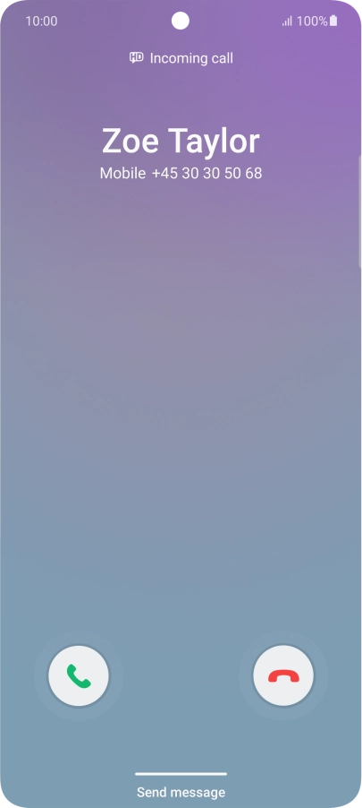 Press and drag the accept call icon right.