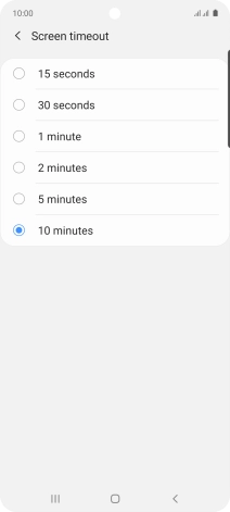 Press the required setting.