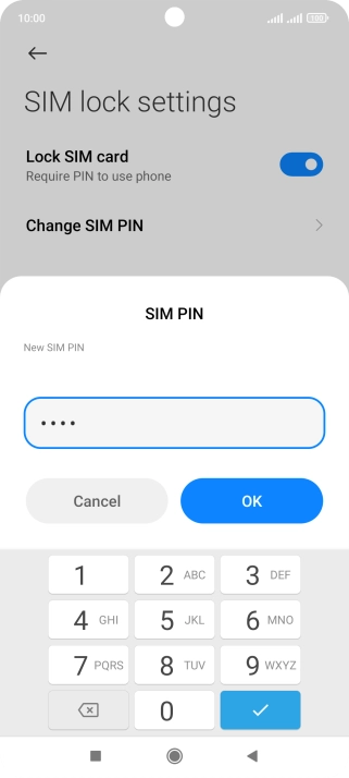 Key in a new four-digit PIN and press OK.