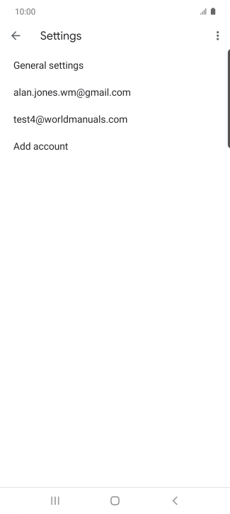 Press the required email account.