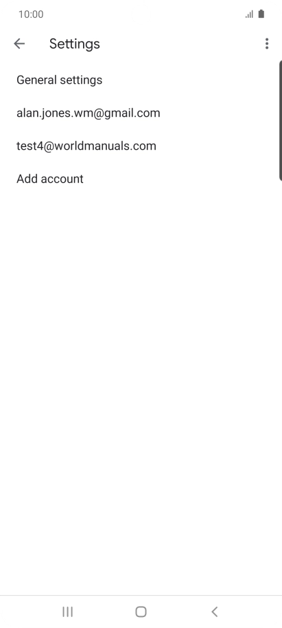 Press the required email account.