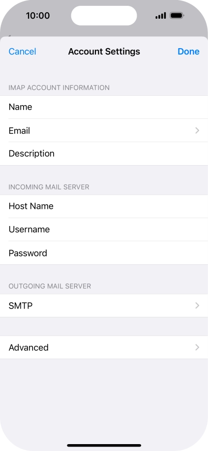 Press SMTP.