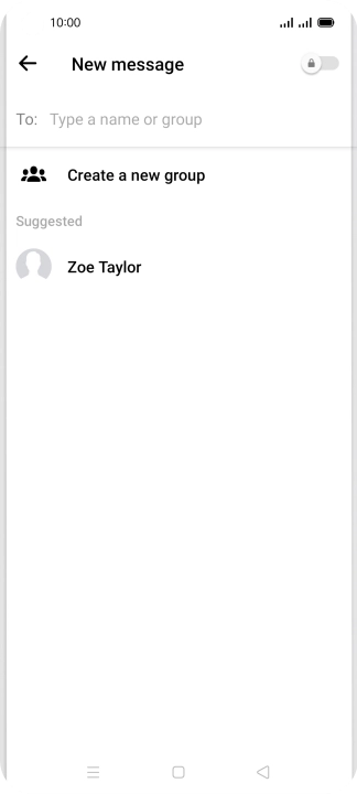 Press the search field and key in the first letters of the recipient's name.