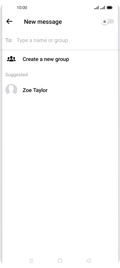 Press the search field and key in the first letters of the recipient's name.