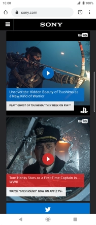 Press the menu icon.