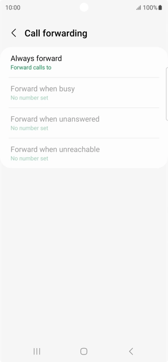 Press the required divert type.