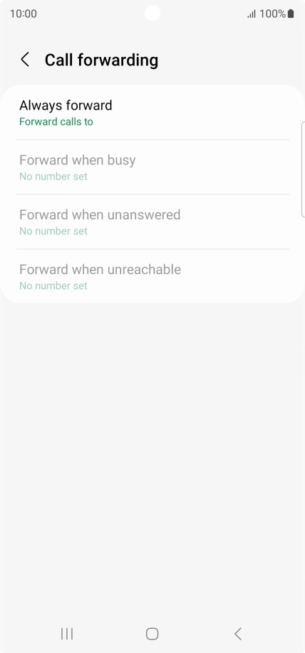 Press the required divert type.