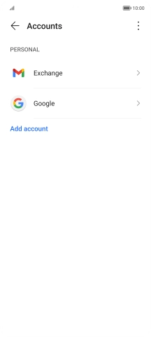 Press the required account.