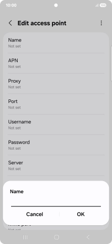 Key in Vodafone Internet and press OK.