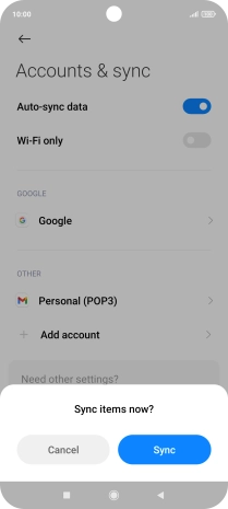 If you turn on the function, press Sync.