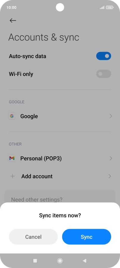 If you turn on the function, press Sync.