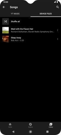 Press the required audio file.