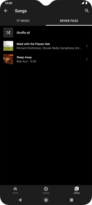 Press the required audio file.