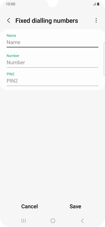 Press Name and key in the required name.