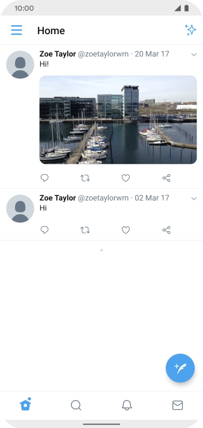 Press the new tweet icon.