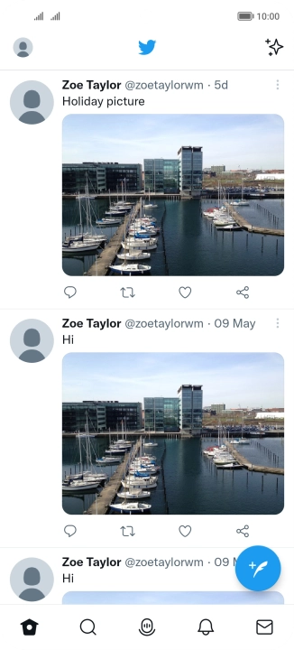 Press the new tweet icon.