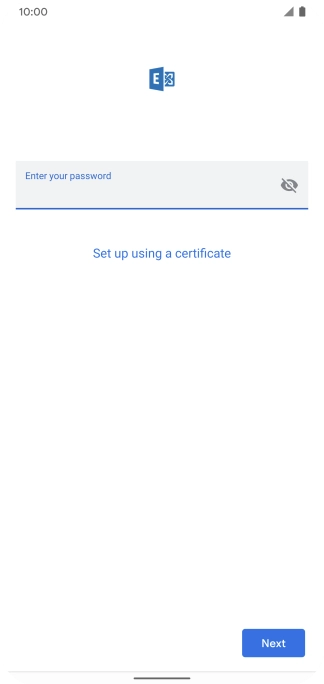 To turn on the function, press Set up using a certificate and follow the instructions on the screen to install the required certificate.
