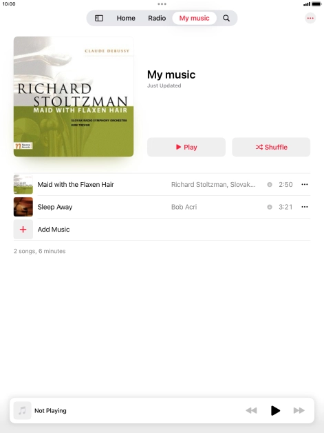 Go to the required category or playlist and press the required audio file.