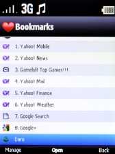 Select the required bookmark.