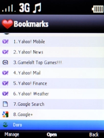 Select the required bookmark.