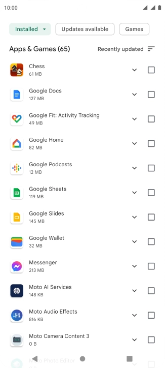 Press the required app.