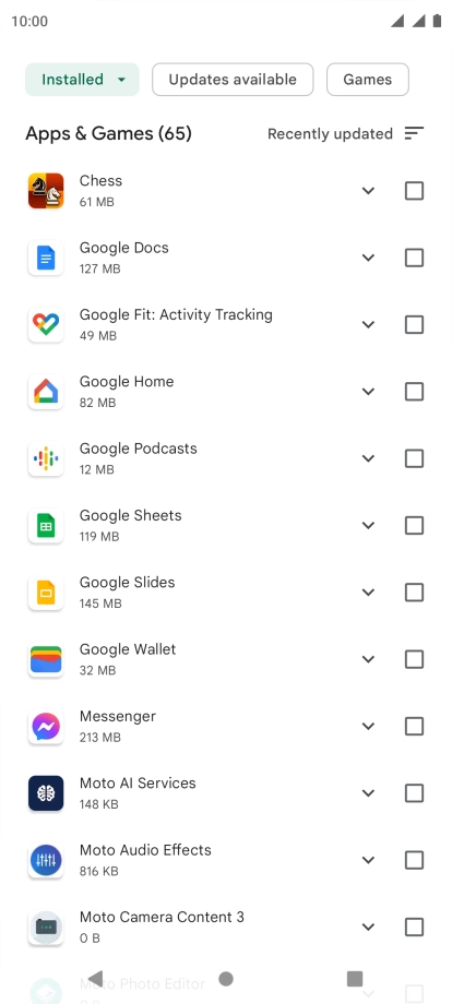 Press the required app.