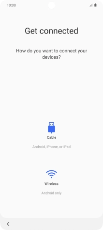 Press the required transfer method and follow the instructions on the screen to transfer content from another phone.