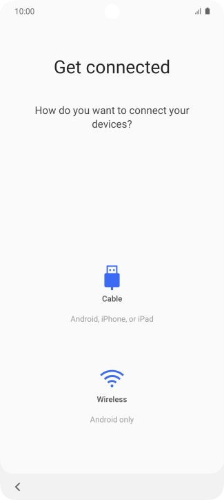Press the required transfer method and follow the instructions on the screen to transfer content from another phone.
